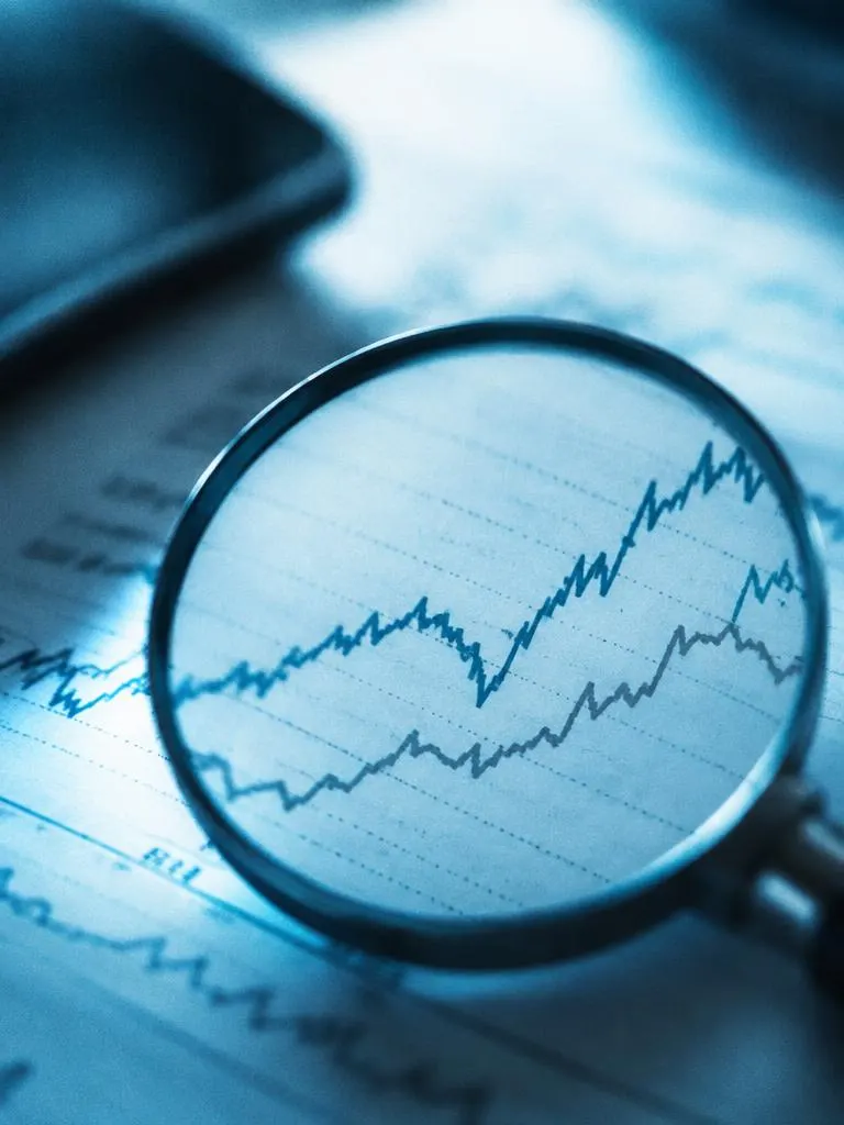 Magnifier over a printed chart