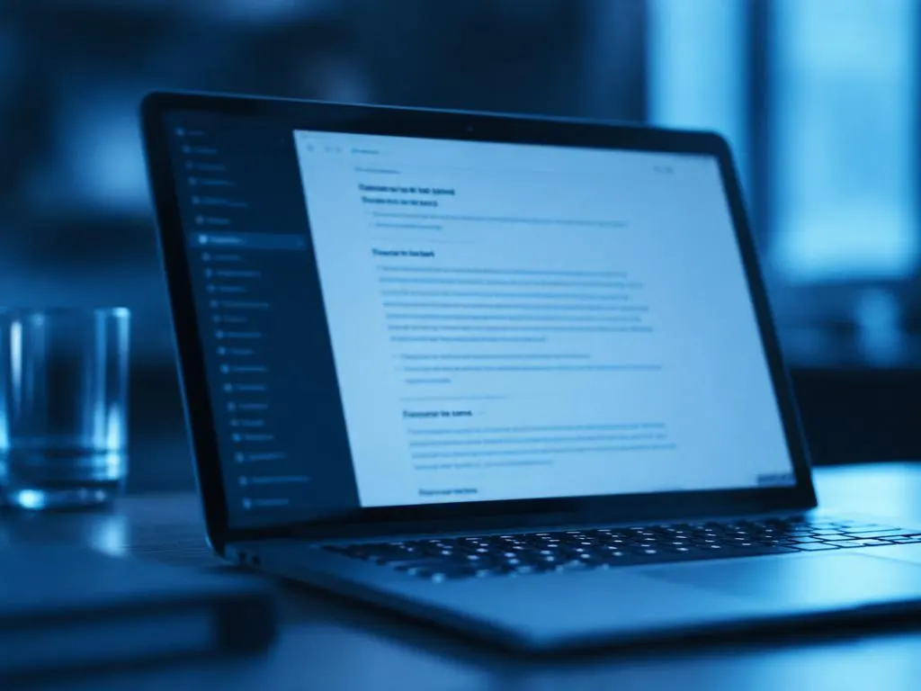 Documentation open on a laptop screen