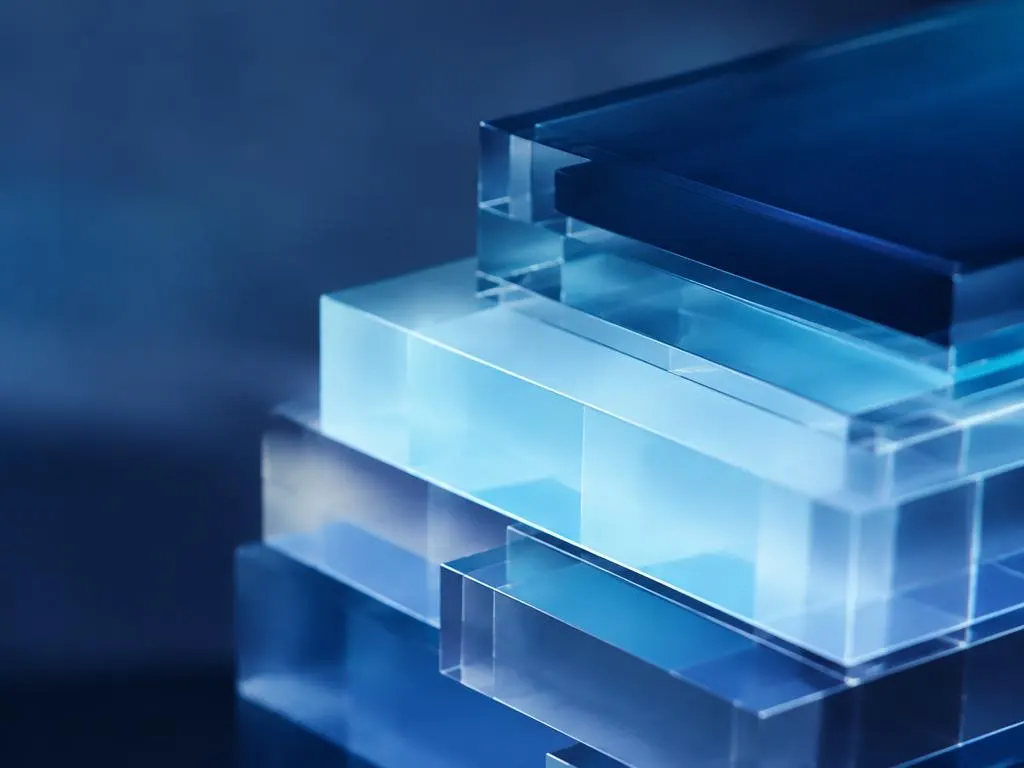 Layered dataset structure shown as glass blocks